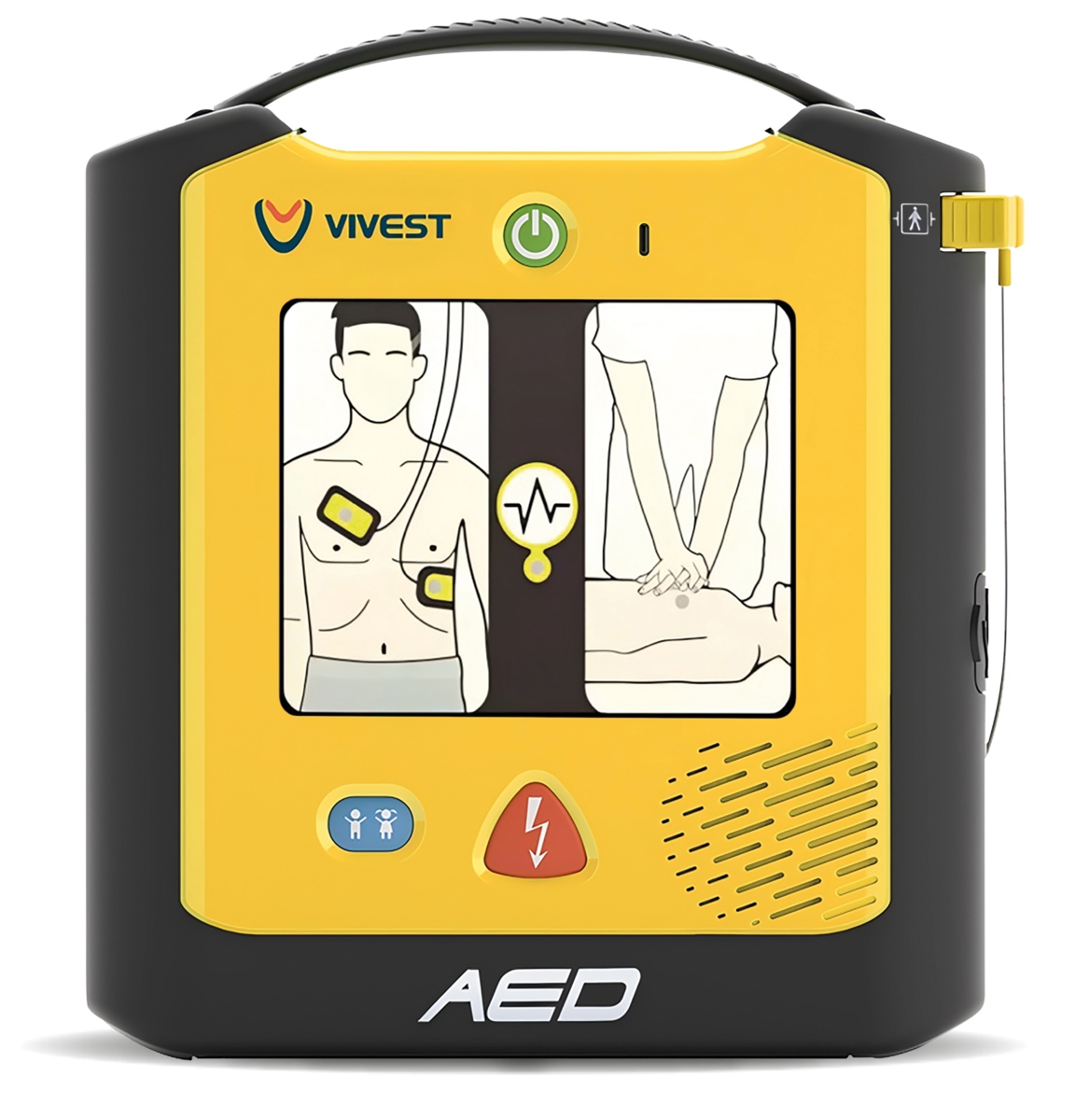 Vivest A1 — semi-automatische AED met pictogrammen-paneel