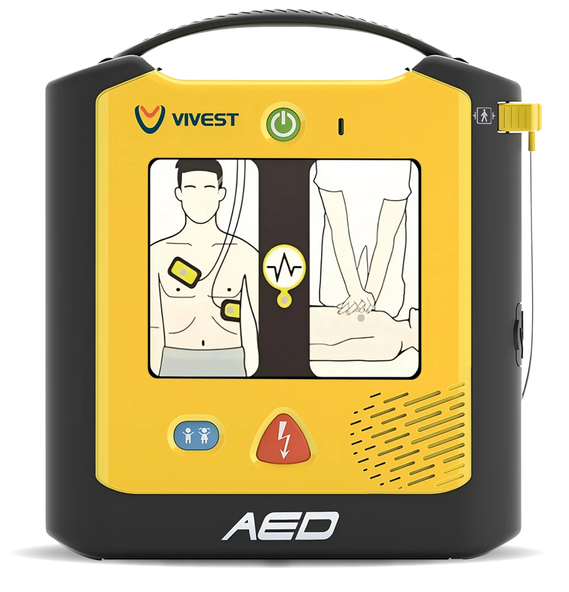 Vivest A1 — halfautomatische AED met pictogrammenpaneel