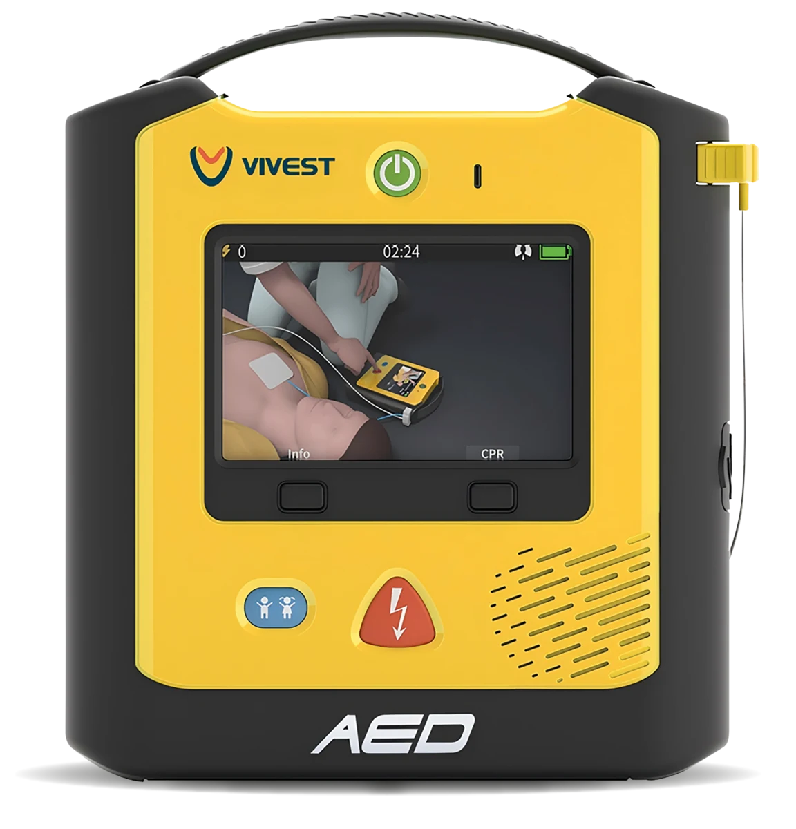 Vivest A3 — halfautomatische AED met 5-inch kleurenscherm